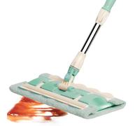 Balai plat pour nettoyage du sol 7 tampons manche télescopique nettoyage | Serpillère rotative à 360 degrés pour sols humides et secs en bois dur, pour la maison, la salle de bain, la cuisine
