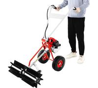 Balai pour gazon, brosse pour gazon synthétique, guidon réglable, machine de nettoyage manuelle, pour enlever les feuilles et la saleté des boulevards, des allées, des pelouses, des trottoirs, des ter