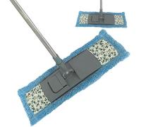 Balai pour Sols Durs - Manche Télescopique avec Chiffon de Rechange - Nettoyant ménager pour cuisine, poussière,Maison Cuisine Salon Chambre