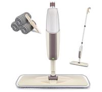 Balai pulvérisateur pour le nettoyage du sol, serpillère HOMTOYOU avec un flacon rechargeable et 3 tampons lavables en microfibre, pour la maison, la cuisine, le bois dur, le stratifié, le vinyle, les