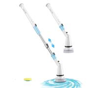 Balai rotatif électrique, sans fil, têtes de brosse réglables, BLANC, UE