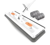 Balai Serpillere Auto-Essorage Sans Seau - Mop Plat Microfibre - Rotation 360° - 2 Lingettes Incluses - Nettoyage Maison Facile