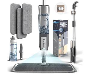 Balai serpillère avec Fonction de pulvérisation, Balai pulvérisateur Rotatif à 360 ° avec 3 tampons en Microfibre lavables, réservoir d'eau de 500 ML, 1 Support pour serpillère, serpillère pour