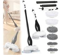 Balai Serpillère électrique, Balay-Serpillère Sans Fil Avec Fonction Pulvérisation Réservoir D'eau 800Ml Batterie 4000Mah Double Brosse Comprend 2 Brosses Plates 4 Lingettes Convient Tous Types Sols