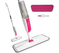 MySimaa Balai serpillière Glisten Spray Mop – Spray 2-en-1 360° 400 ml Microfibre Blanc et rose