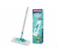 Leifheit SUPERDUSTER Floor, Balai mop Lavable avec Housse Anti-poussière intégrale pour sols durs et plinthes, Balai Plat en Microfibre pour Nettoyage à Sec, Laver au Lieu de Jeter