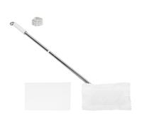 Balai-serpillère Plat Mains et Manche Ergonomique Blanc | Pads Microfibres Lavables Multiples, Système Pince sans Contact, Nettoyage Précis sous Meubles