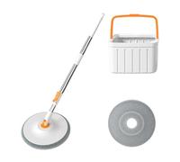 Balai serpillère rotative | Balai de sol en bois dur avec essoreuse, 2 compartiments, brosse à eau sèche murale pour restaurant industriel commercial