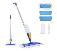 Balai Serpillère Vaporisateur avec Réservoir d'Eau Rechargeable 800 mL-Duoku-Tampons Lavables en Microfibre et Coton Torsadé