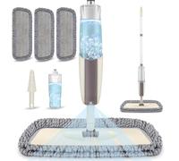 Balai Serpillère Vaporisateur, MEXERRIS Balai Lave Sol Spray Mop | Tête pivotante à 360°, Microfibre Balais Serpillere avec Reservoir et 3 Tampons de Vadrouille Lavables
