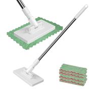 Balai Serpillière, Mini Serpillère Portable, Serpillère Microfibre Plat, Rotatif 360° Balai Plat, Vadrouille De Mains Libre pour Nettoyage De Sol avec 4 Serpillères, Automatic Cloth Changing Mini Mop