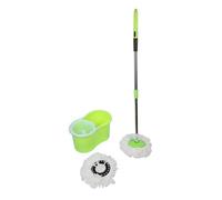 Balai Serpillière Rotatif - Magic Mop - Essorage 360° - Manche inox 129 cm - Microfibre