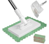 Balai Serpillière, Serpillère Microfibre Plat Rotatif 360° Balai Plat, Vadrouille de Mains Libre pour Nettoyage de Sol avec 4 Serpillères, Kit de Lavage pour Sols Délicats (1 PCS)