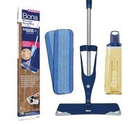 Balai Spray avec Reservoir - Bona + 850 ML Nettoyant Parquets Huilés + 2 Pads en Microfibre - Balai Serpillère Vaporisateur - Kit Nettoyage Sol - Balai Serpillere Professionnel
