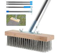 Balai télescopique en fil d'acier 48-165 cm - Balai métallique robuste pour nettoyer la mousse, pour nettoyer les cours, les murs, les jardins, les terrasses, les pavés