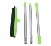Balai télescopique multifonction pour tapis de sol, nettoyeur de poussière pour poils d'animaux, balayeuse, outils de nettoyage avec tête de brosse en caoutchouc PP pour la (Verte)