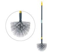 Balai tête de loup à manche télescopique 147 cm gris et curry - Tendance