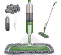 Balai vapeur en microfibre avec réservoir de 530 ml et 5 patins lavables ; balai à sec pour sols stratifiés et meubles en bois, doté d'une fonction de pulvérisation pour les sols en marbre, le carrela