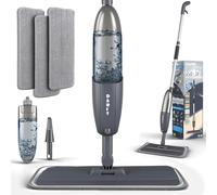 Balai Vaporisateur, Balai à Franges avec 3 Tampons en Microfibre Réutilisables, Réservoir d'eau de 360ml, Balai Vaporisateur Professionnel en Microfibre pour La Maison et La Cuisine