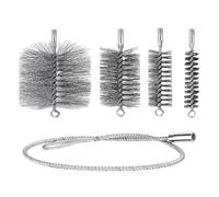 Balais de cheminée - Brosses de nettoyage de tuyaux de chaudière et de poêle - En acier au carbone - Ensemble de brosses de nettoyage pour cheminées - Outil électrique pour enlever la rouille