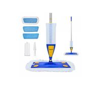 Balais Serpillère Vaporisateur, Balai Lave Sol avec 3 Tampons Lavables en Microfibre et en Coton Torsadé, Réservoir d'Eau