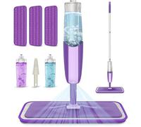 Balais Serpillère Vaporisateur, Balai Lave Sol avec Reservoir Spray Mop Professionnel Microfibre Mop Pulvérisateur Viole SERPILLERE