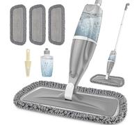 Balais Serpillère Vaporisateur - EXEGO Spray Mop Microfibre Professionnel Balai Lave Sol avec Reservoir avec 3 tampons en Microfibre Mop Balai Pulvérisateur pour Le Bois Dur, Le Stratifié, Le Bois