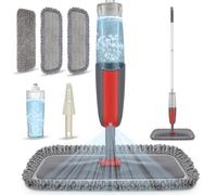 Balais Serpillère Vaporisateur, MEXERRIS Balai Lave Sol avec Reservoir | Spray Mop Pulvérisateur Microfibre avec 3 Lingettes pour Maison, Cuisine, Bois Dur, Stratifié, Carrelage, Parquet, Céramique