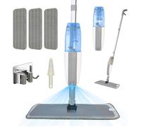 Balais Serpillère Vaporisateur, Microfibre Balai Pulvérisateur Spray Mop avec Reservoir pour la Maison la Cuisine Le Bois Dur 3 Pad