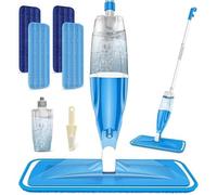 Balais Serpillère Vaporisateur - Spray Mop Microfibre Professionnel Balai Lave Sol avec Reservoir avec 4 tampons en Microfibre