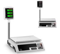Balance de magasin à plateforme 34 x 23 cm, alimentation + batterie, 30 kg / 1 g