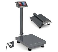 Balance de plateforme, capacité 300 kg, précision 50 g. Balance pliable pour colis, balance industrielle avec écran LED, balance numérique, balance de sol, fonctionnement sur secteur et sur batterie,