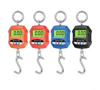 Balance électronique à suspendre 300 kg avec écran LCD | Crochet en acier inoxydable et coque en alliage d'aluminium | Détecteur de poids portable pour kg/lb/N (rouge)