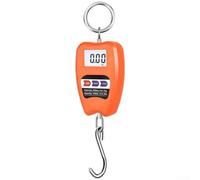Balance numérique à suspendre - 200 kg - Balance de poisson robuste avec crochet en acier - Balance portable pour bagages, chasse, agriculture - Écran LCD kg lb N (orange)
