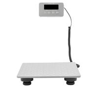 Balance numérique pour colis/courrier - Balance de table - Max. 100 kg - Plateforme 30×30 cm - Écran LED - Acier inoxydable 201 brossé - Batterie rechargeable 1200 mAh/bloc d'alimentation 110–220 V - 