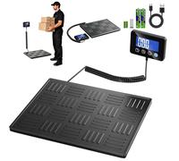 Balance pour colis - Balance de table - Capacité de charge : 300 kg - Haute précision - Fonction tare - Fonction maintien du poids - Plateforme robuste en ABS et en métal - Noir