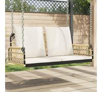 vidaXL Banc suspendu avec coussin 105x58x38 cm Poly rotin et acier