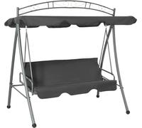 Balancelle convertible à auvent Anthracite 198x120x205 cm Acier