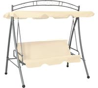 Balancelle convertible d'extérieur avec auvent Blanc sable