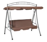 Balancelle convertible d'extérieur - vidaXL - Auvent Café - 198x120x205 cm - Convertible en lit 154x100 cm