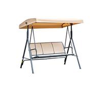 Outsunny Balancelle pour jardin 3 Places Grand Confort Toit Inclinaison réglable Assise et Dossier Ergonomique Acier époxy textilène Beige