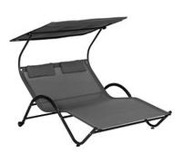 Balancelle de jardin 3 places grand confort toit inclinaison réglable épais coussins polyester acier époxy gris Gris G
