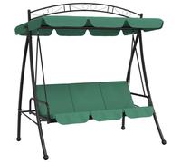 Balancelle de jardin avec auvent vert 198 cm tissu et acier