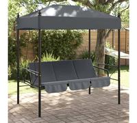 vidaXL Balancelle de jardin Balançoire hollywoodienne avec auvent vert acier