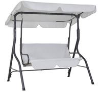 Balancelle de Jardin Hollywood Gris 140x112x150 cm Balançoire max 200kg Pare-Soleil Pieds antidérapants Jardin Terrasse