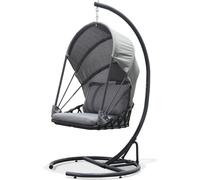 Balancelle de jardin en acier avec coussins - gris anthracite