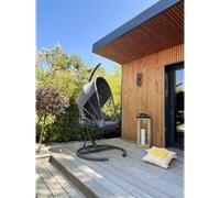 Balancelle de jardin en acier avec coussins - gris anthracite