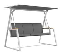 Balancelle de jardin - Outsunny - 3 places avec toit inclinable matelas fourni cadre acier - métal - 205x130x175cm - gris foncé