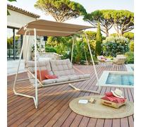 Balancelle de jardin PAOPAO Argile 2 places - Acier traité époxy, Polyester Hespéride