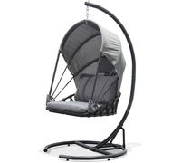 Balancelle de jardin en acier avec coussins - gris anthracite
